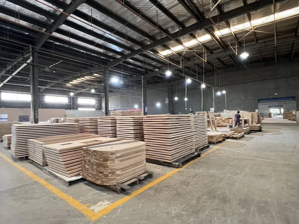 Sauna wooden frame production area