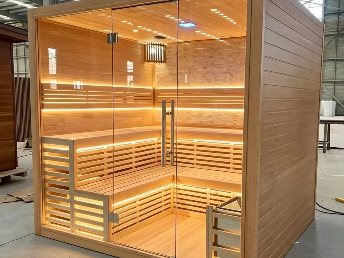 Custom sauna cabin interior for different sizes and layouts